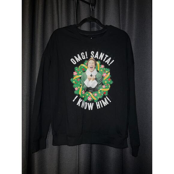 Ugly Christmas Sweater Xmas Sweatshirt Crewneck Size Medium Elf - Picture 1 of 3